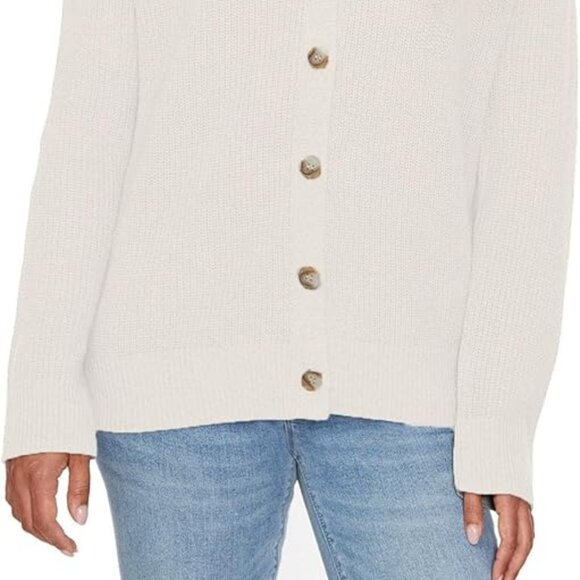 Hudson Women's Cotton Buttondown Cardigan Cream - Picture 4 of 4